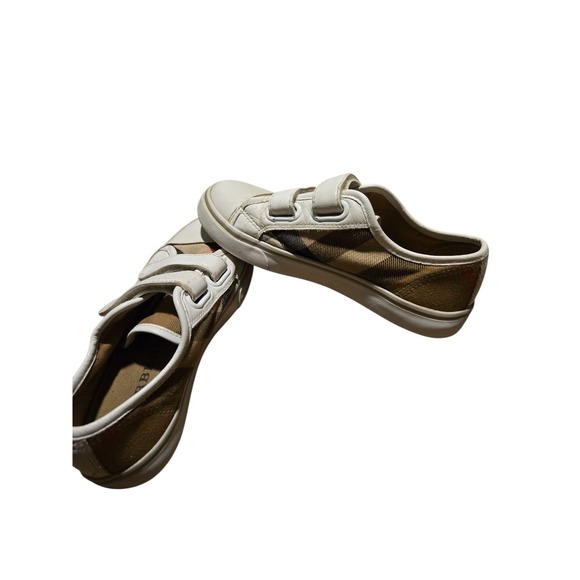 BURBERRY Kids White Nova Check Sneakers Casual Shoes Grip Strap EUR 31 - Picture 8 of 13